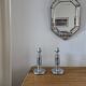 Pair of vintage chrome lamp bases