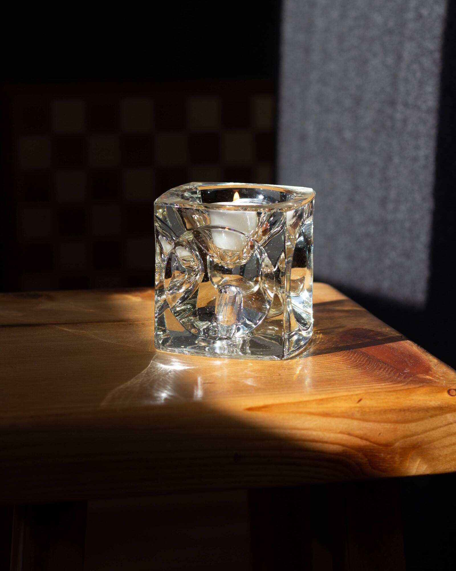 Reversible Bohemian crystal photophore - 60s or 70s