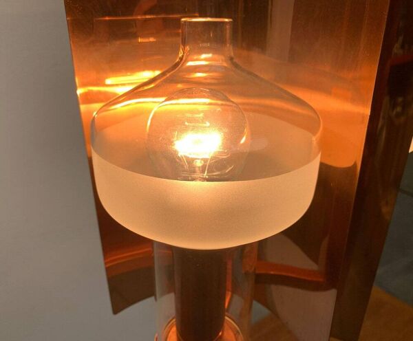 Lampe suspendue en verre et cuivre allemande du milieu du siècle par Cosack, années 1960