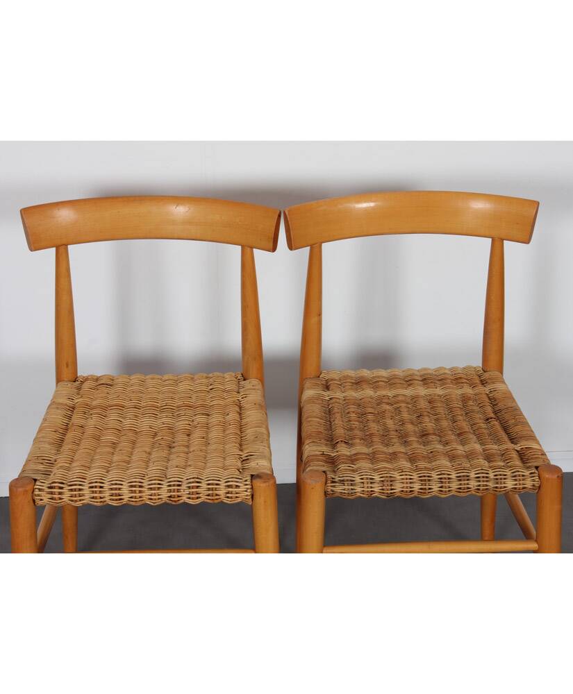 Set of 4 vintage wooden chairs produced by Krasna Jizba, 1960