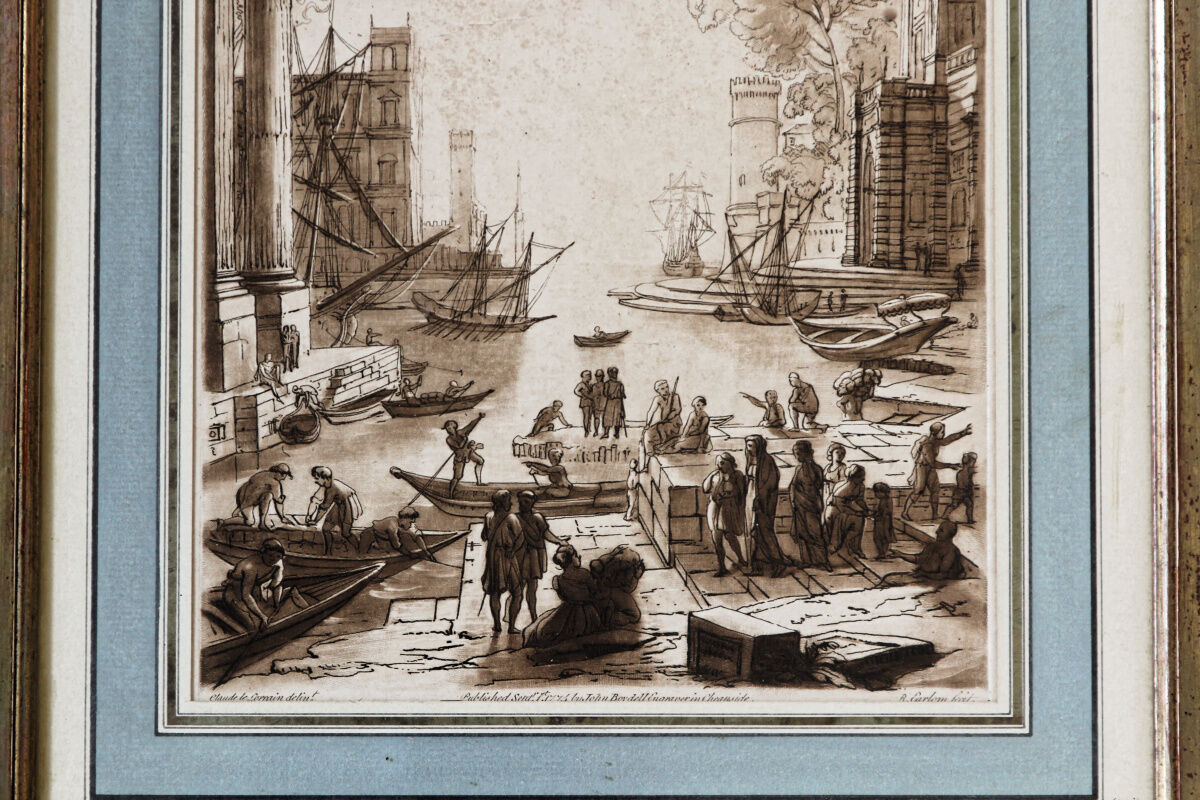 Paire de gravures encadrées, Claude Lorrain