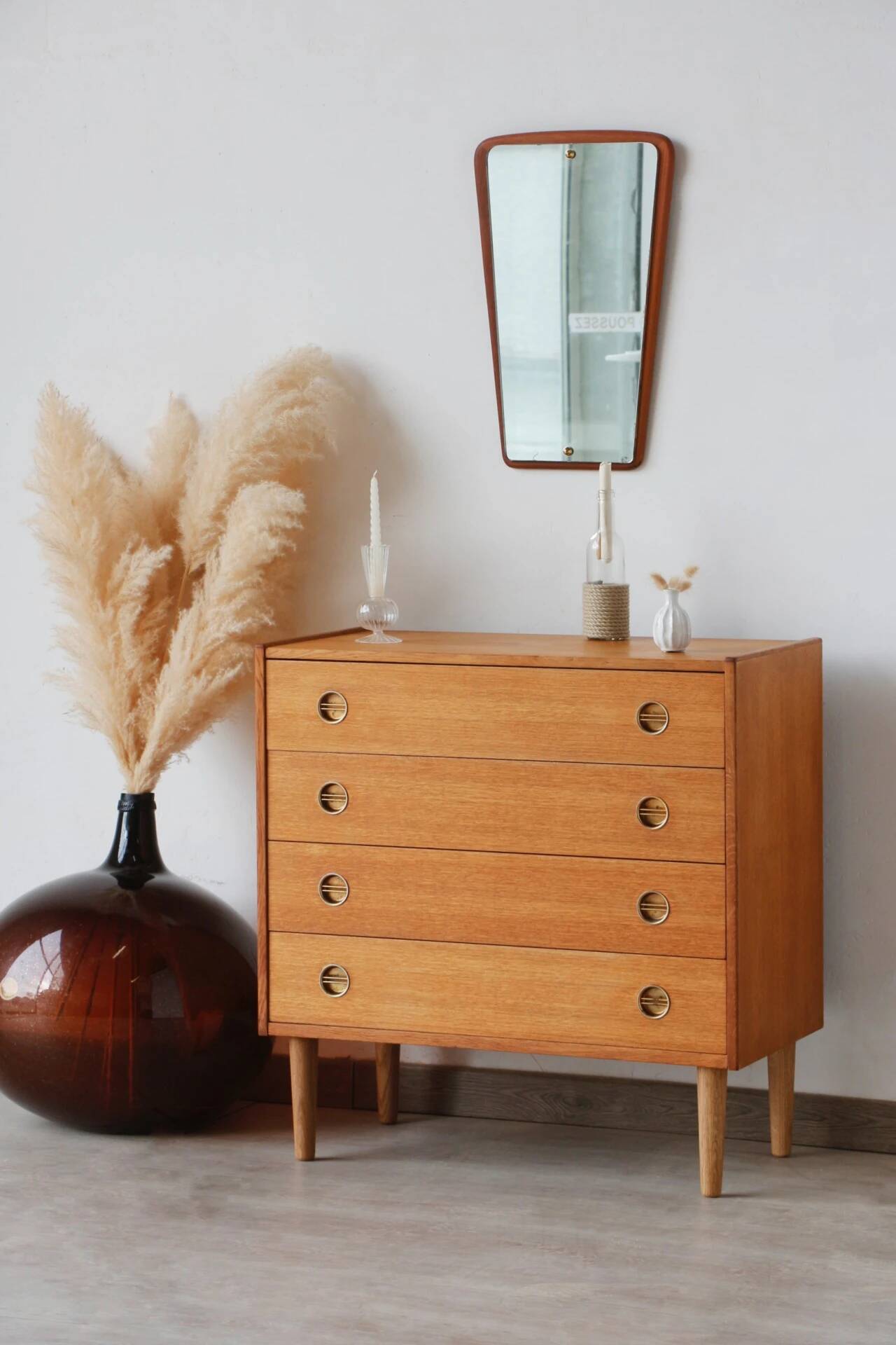 Scandinavian oak chest of drawers | vintage Danish furniture