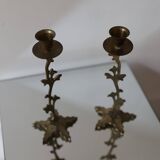 set of 2 brass candle holders