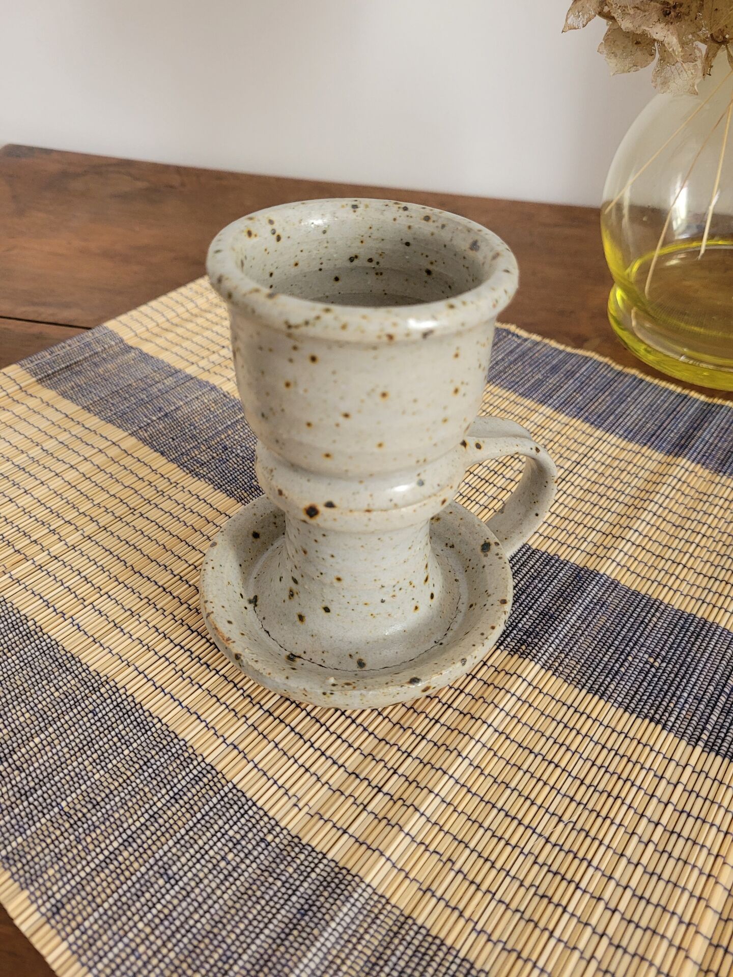Pyrite stone candlestick by Gustave Tiffoche