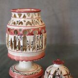 Tealight lamp foot with openwork earthenware decoration