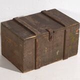 Petit coffre ancien vert olive (c.1920) #26