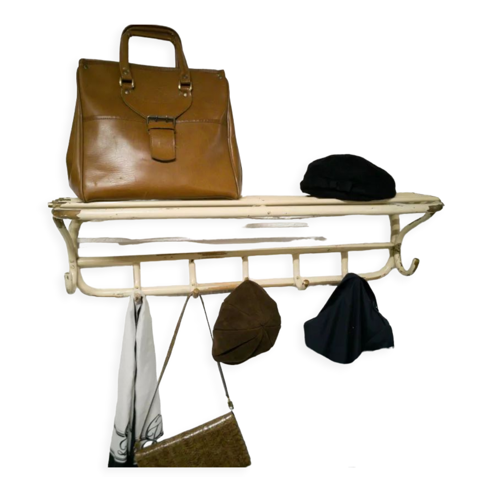 Porte-chapeaux et porte-manteau en bois courbé