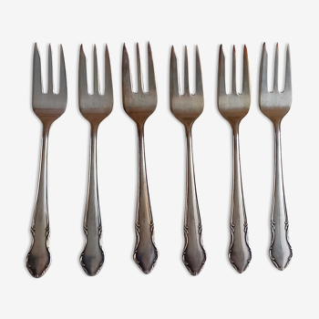 Set de 6 fourchettes à gateaux Bader en metal argenté