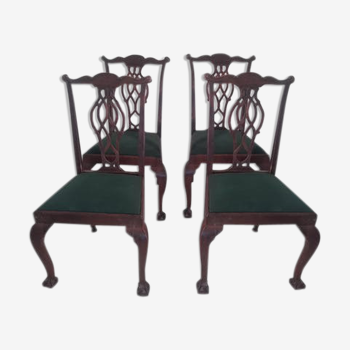Lot of 4 old chippendale chairs