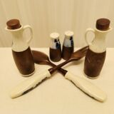 Porcelain and wood salad service