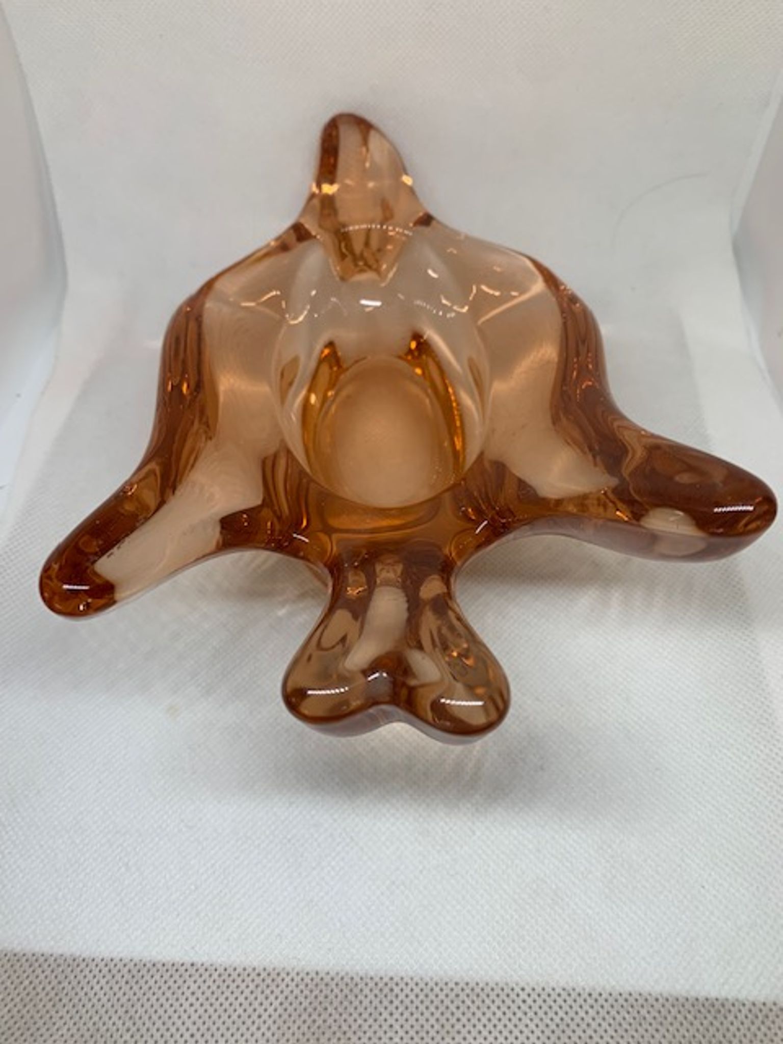 Hirondelle vide poche en verre cristal rose