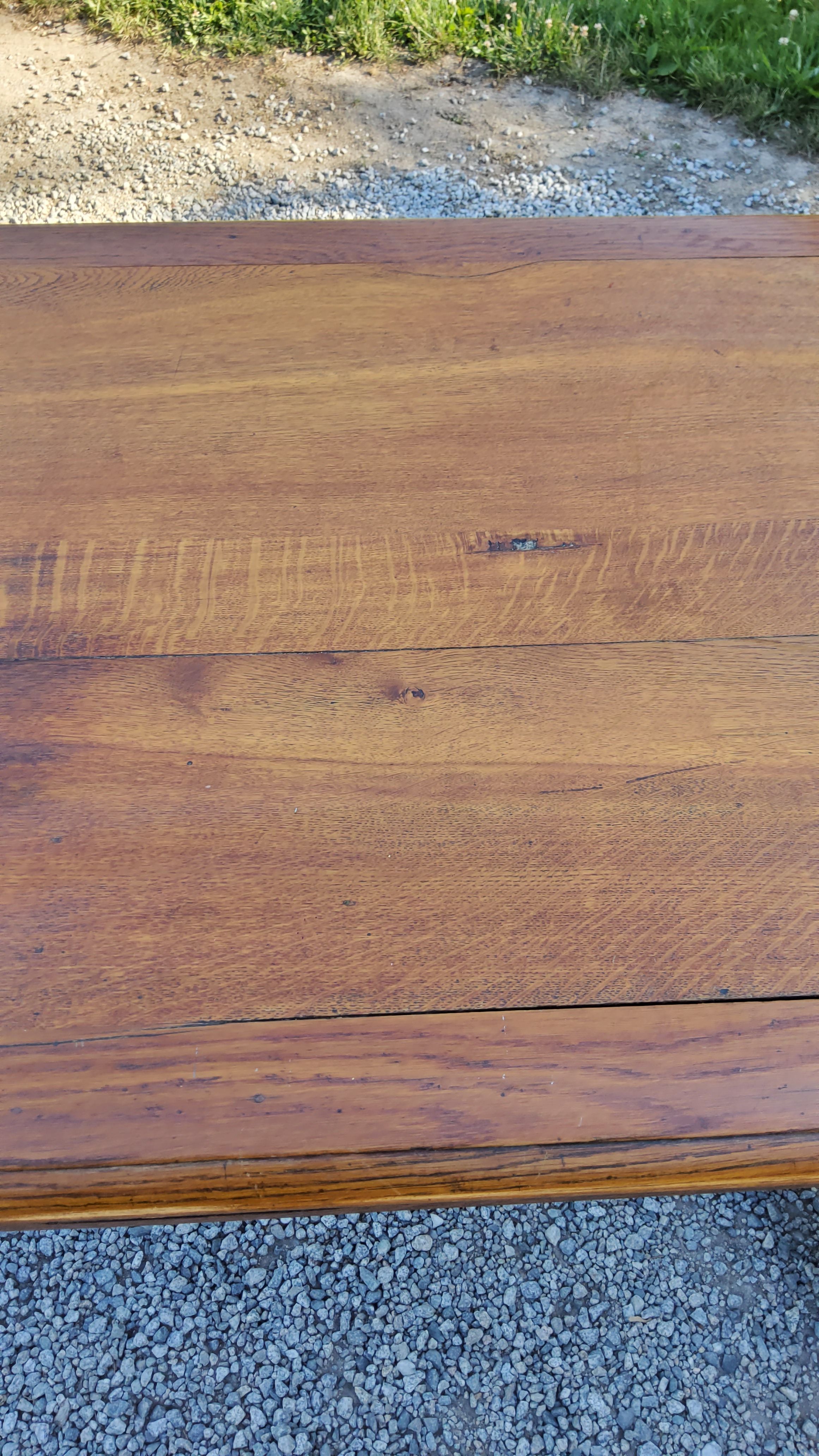 Blond oak desk from the 1900s/1920s 2 drawers feet Louis Philippe