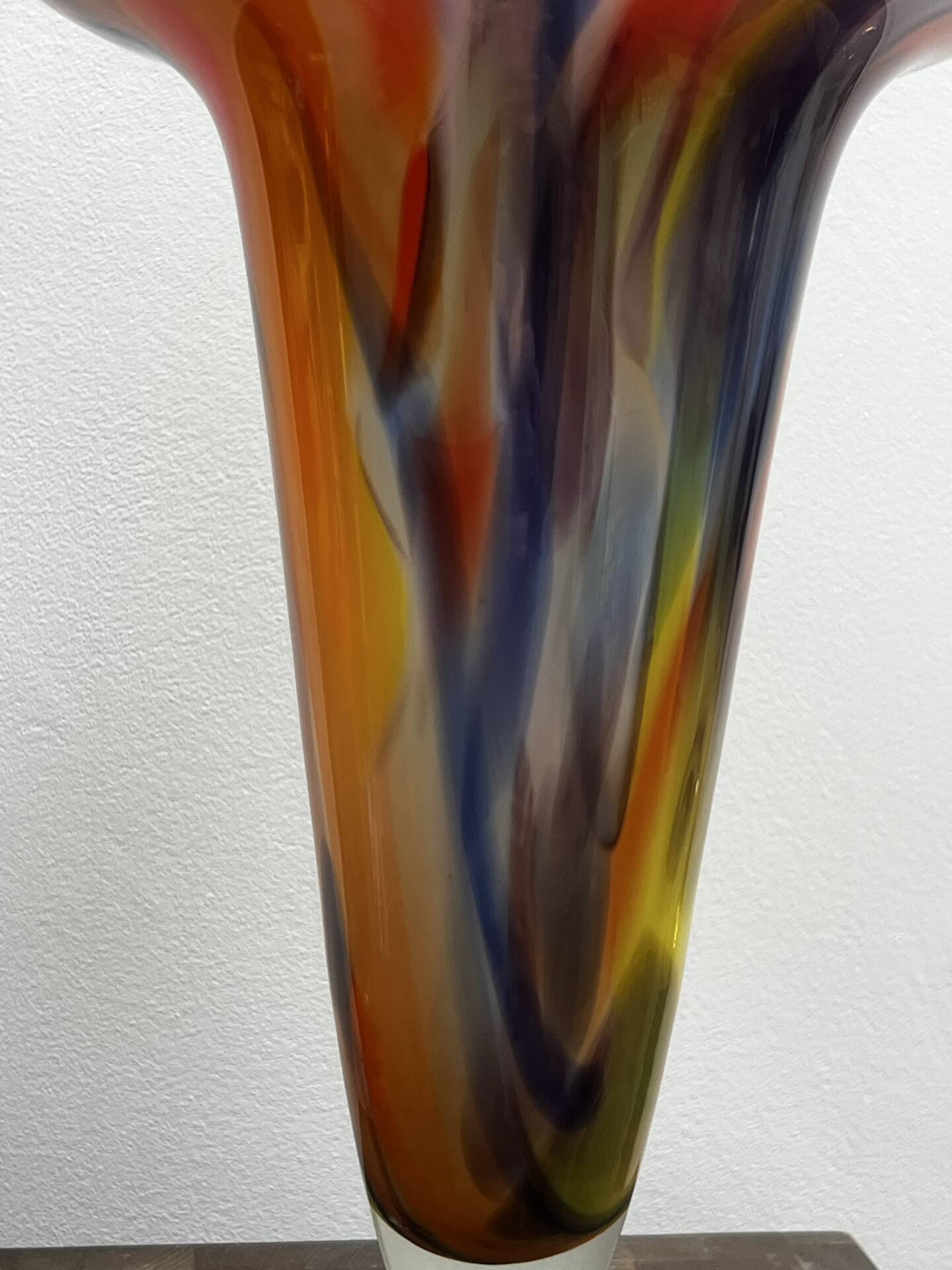 Multilayer blown glass cone vase 1960 - vintage retro Murano Schn