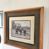 Old photo in worked wooden frame The Bombay Company