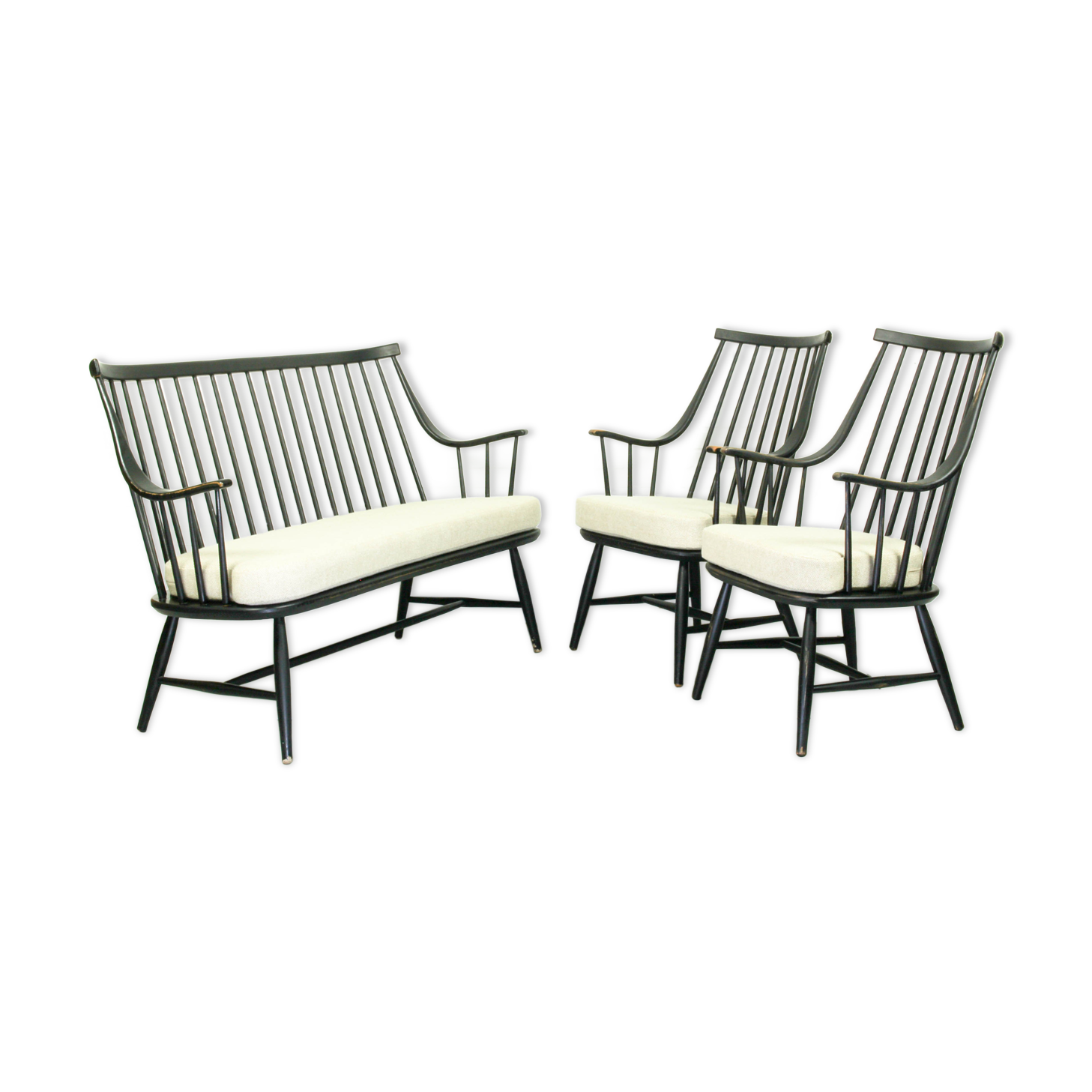 Model Grandessa armchairs and matching sofa by Lena Larsson for Pastoe & Nesto, 1959, Set of 3