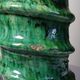 Large Tamegroute candlestick in green glazed terracotta, Morocco, 1960s-1970s.