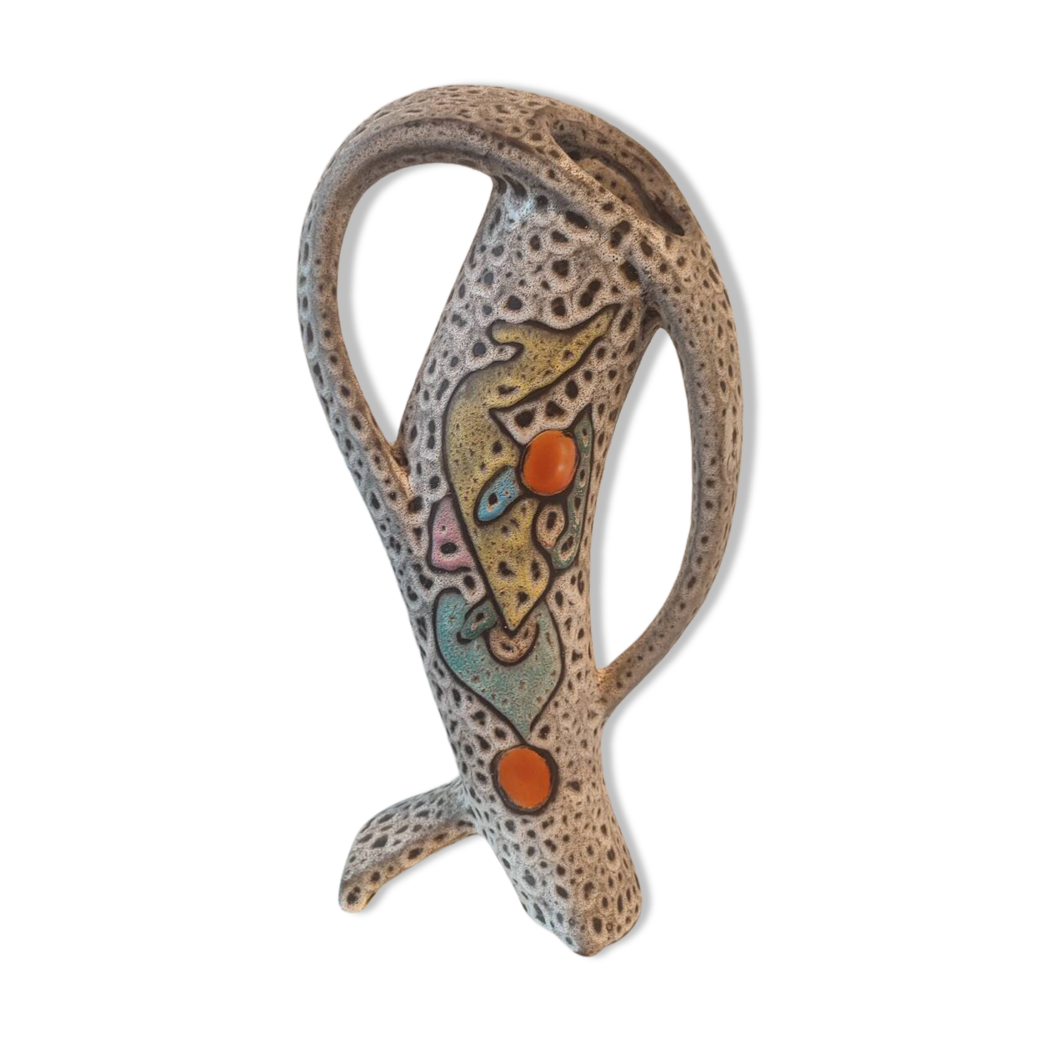 Sculptural ceramic vase (43 cm) marius bessone vallauris (1955-19