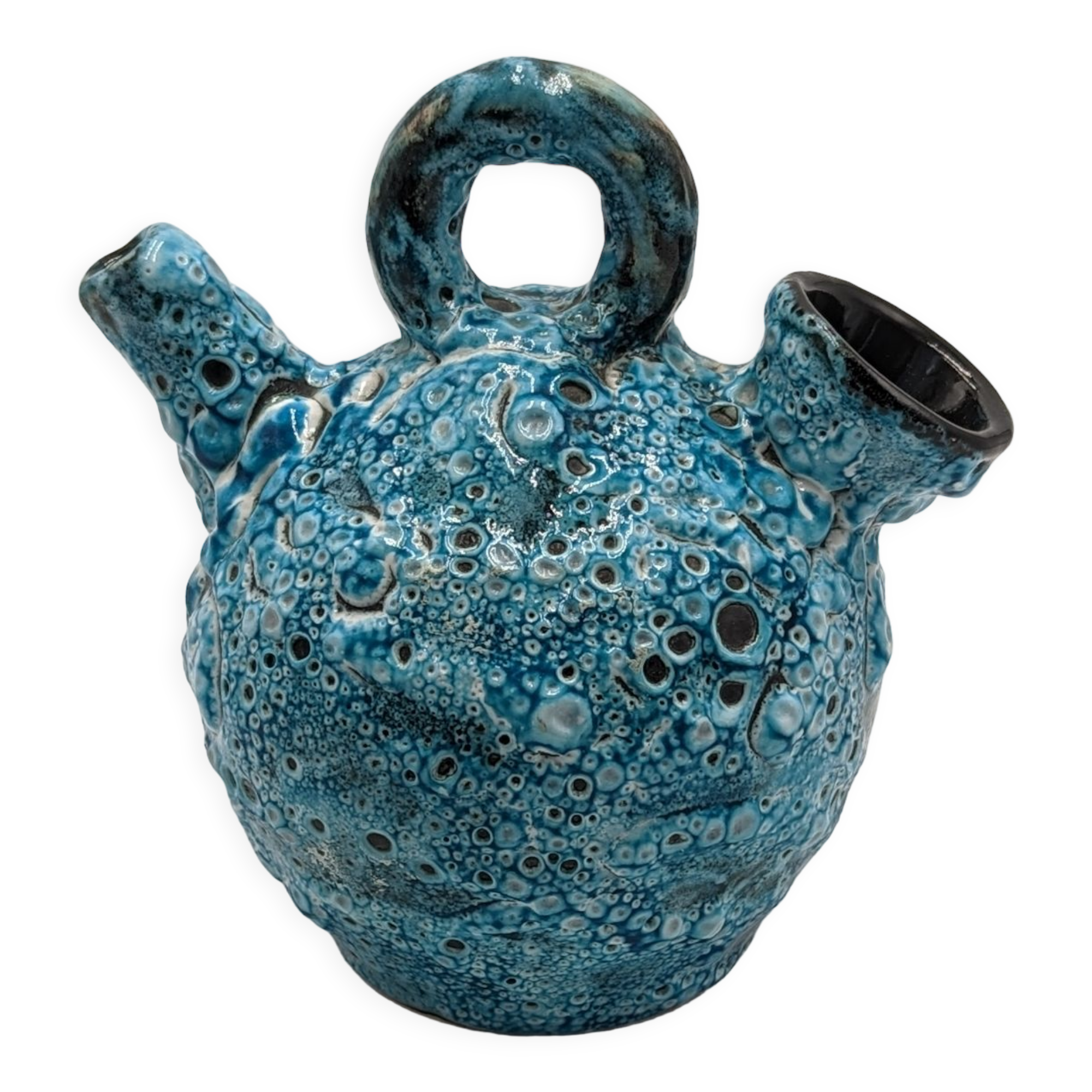 Blue vintage ceramic vase