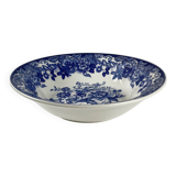 Blue earthenware salad bowl with floral and bird decoration, early 20th century