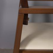 Vintage italian armchair in wood and leather, 1980s