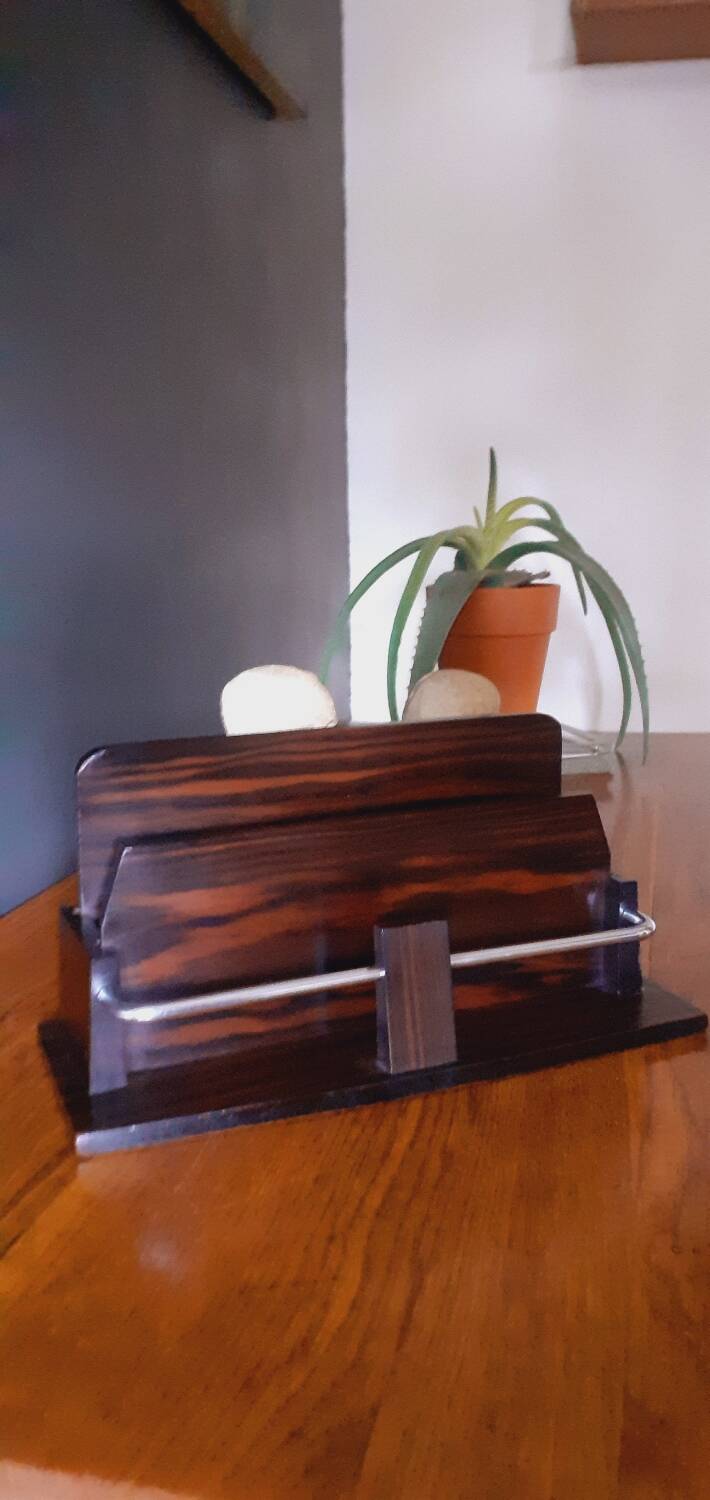 Art Deco Mail Rack 1930 Macassar ebony