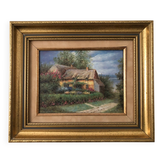 Peinture 2/4 (reproduction) dans superbe cadre doré, Vintage, France