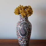Faience vase from Gien cashmere decoration