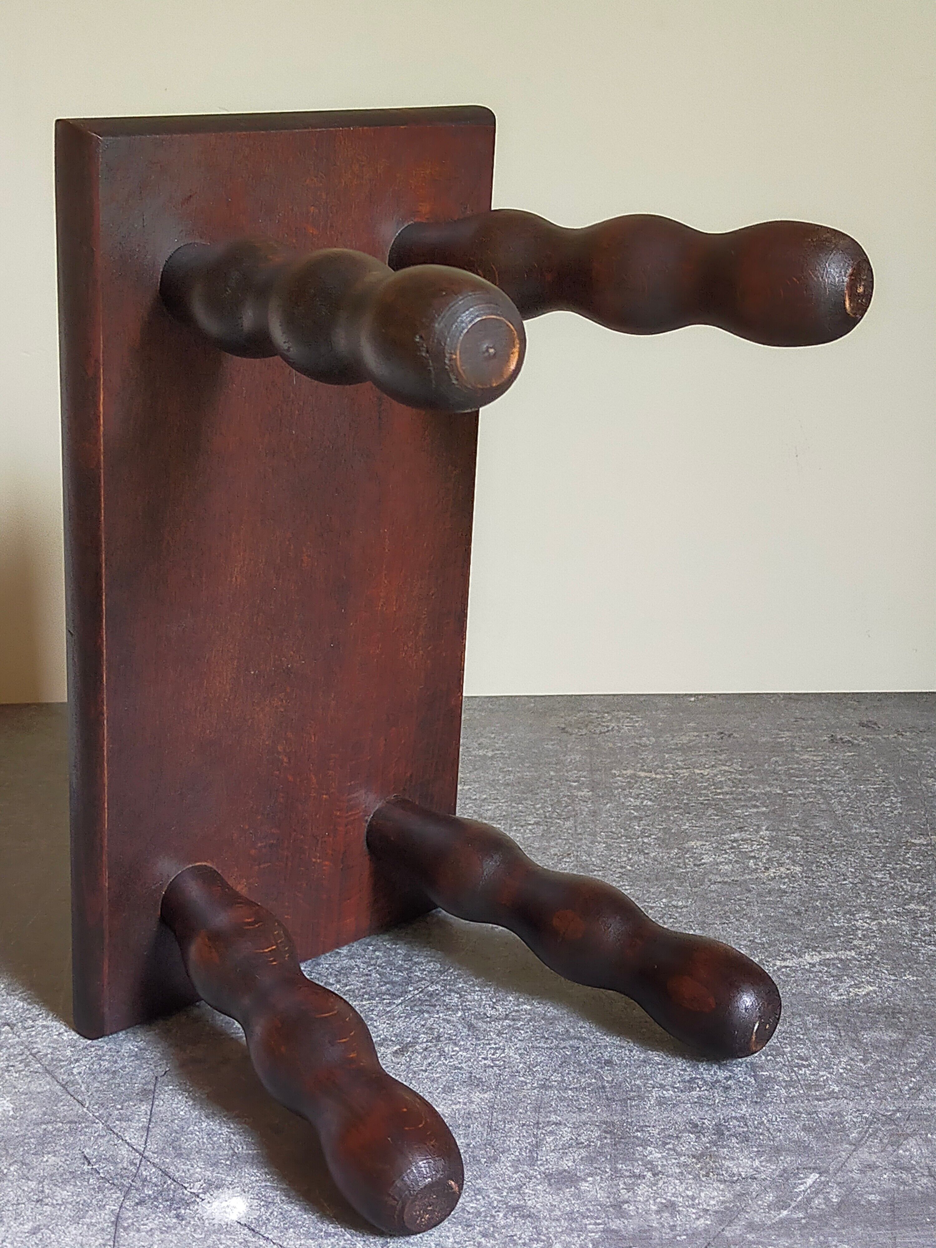 Wooden footrest stool turned solid vintage