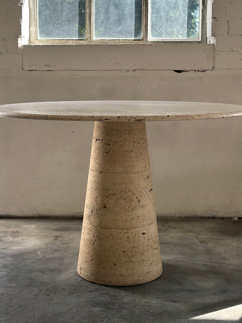 Dining table in travertine Up & Up, Italy, 1970s