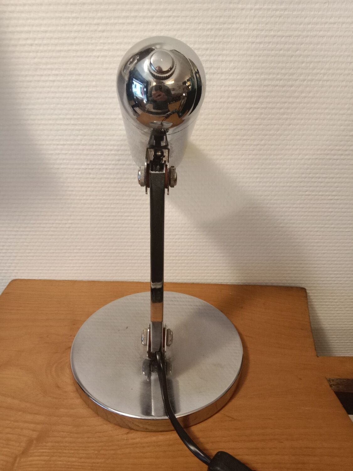 Chrome articulated desk lamp