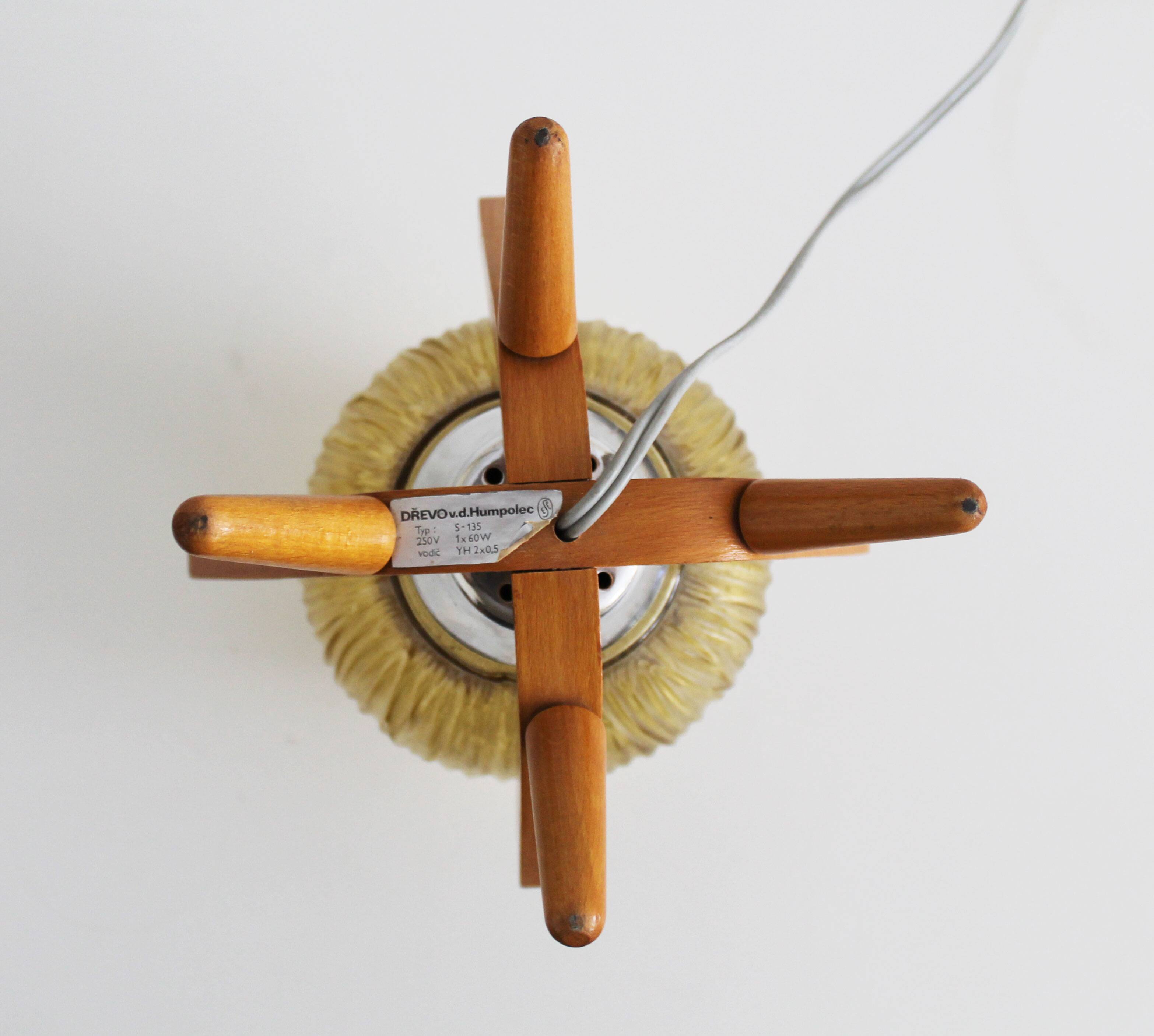 Paire de lampes de chevet vintage des années 1970 par Drevo Humpolec