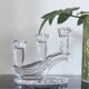 Chandelier with 3 lights in cut crystal, Art Deco style.