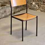 Designer wood and metal chair