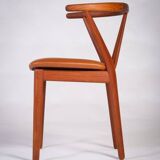 Dining Chair Model 255 Mid-Century in Teak and Leather by Henning Kjærnulf for Bruno Hansen, Denmark, 1960s