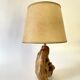 1950s wooden lamp, recent 2M fabric cable, tracing lampshade
