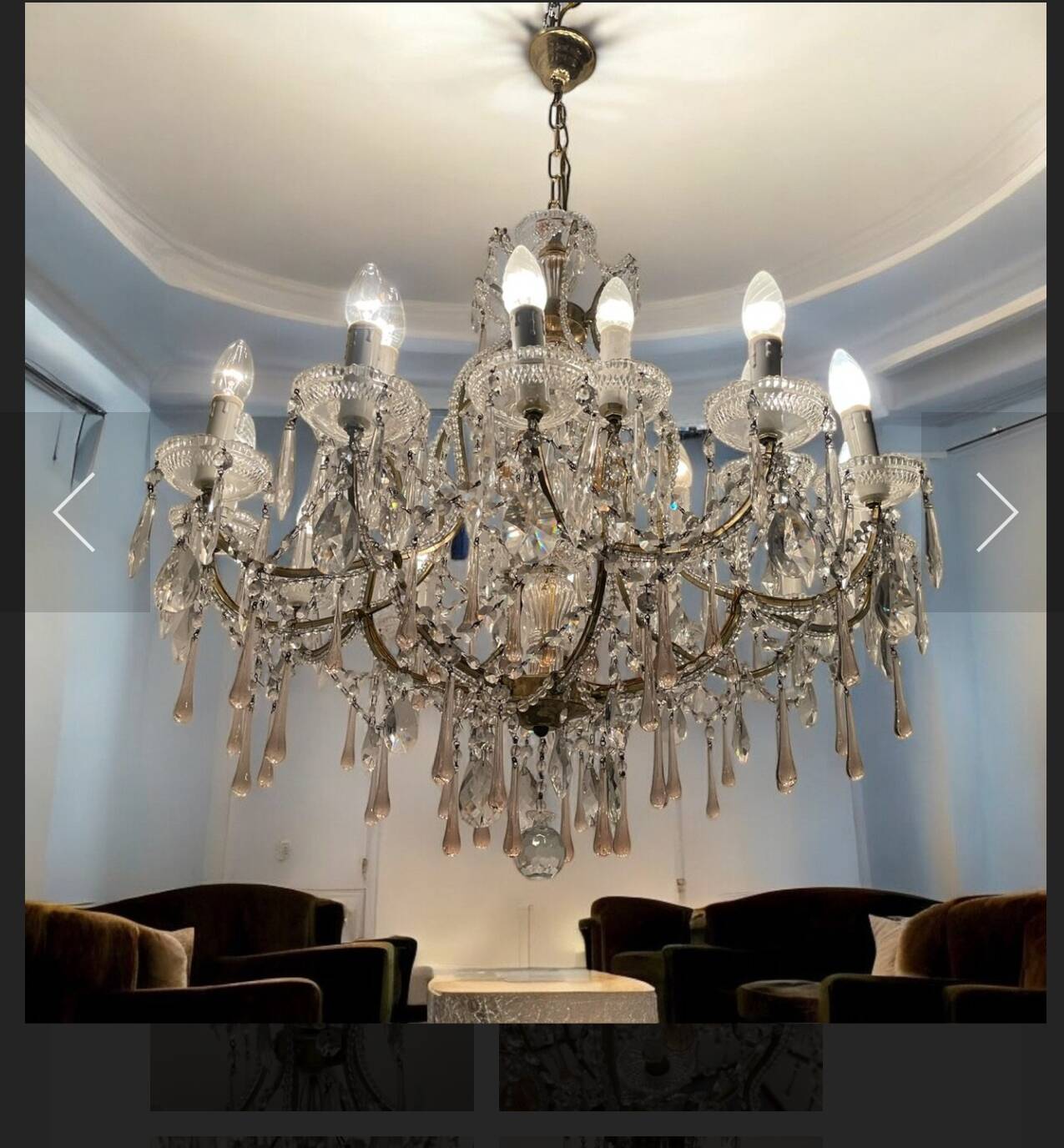 Large Crystal Beaded Pink Murano Glass Chandelier