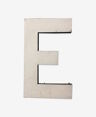 Letter e in old zinc