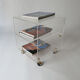 side table on wheels in plexiglass designed by David Lange 1970
