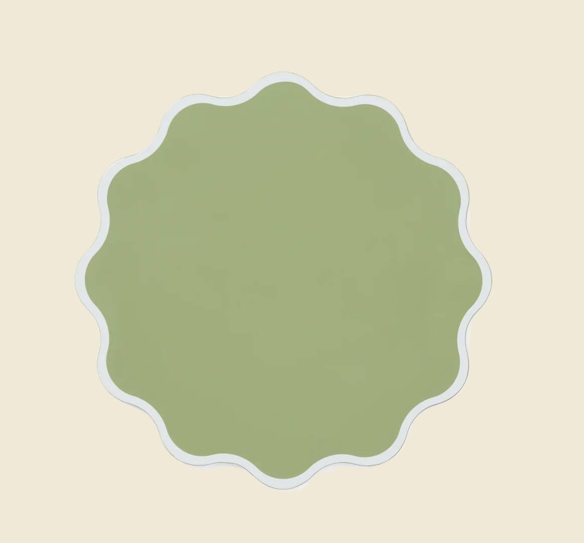 White and green placemat