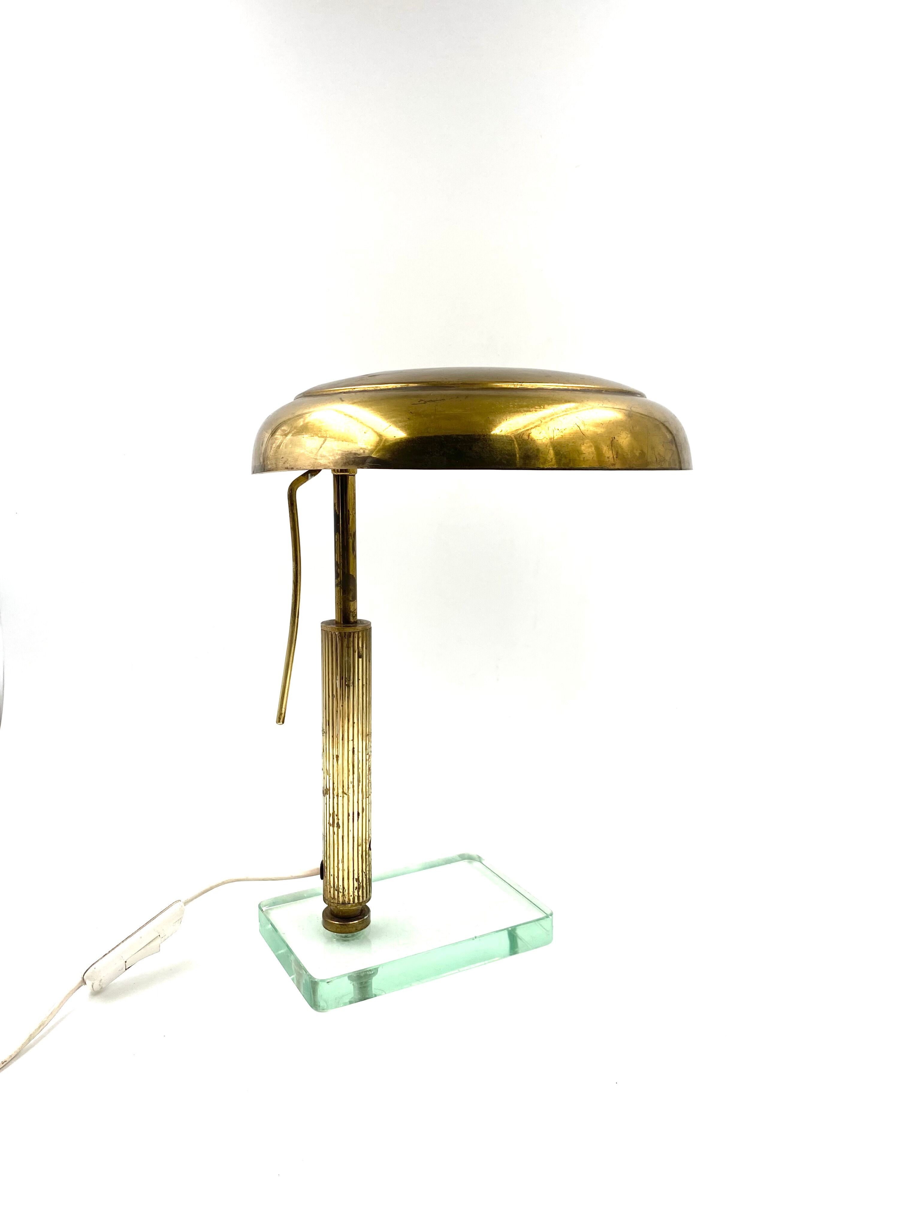Brass table desk lamp, Fontana Arte, circa 1940