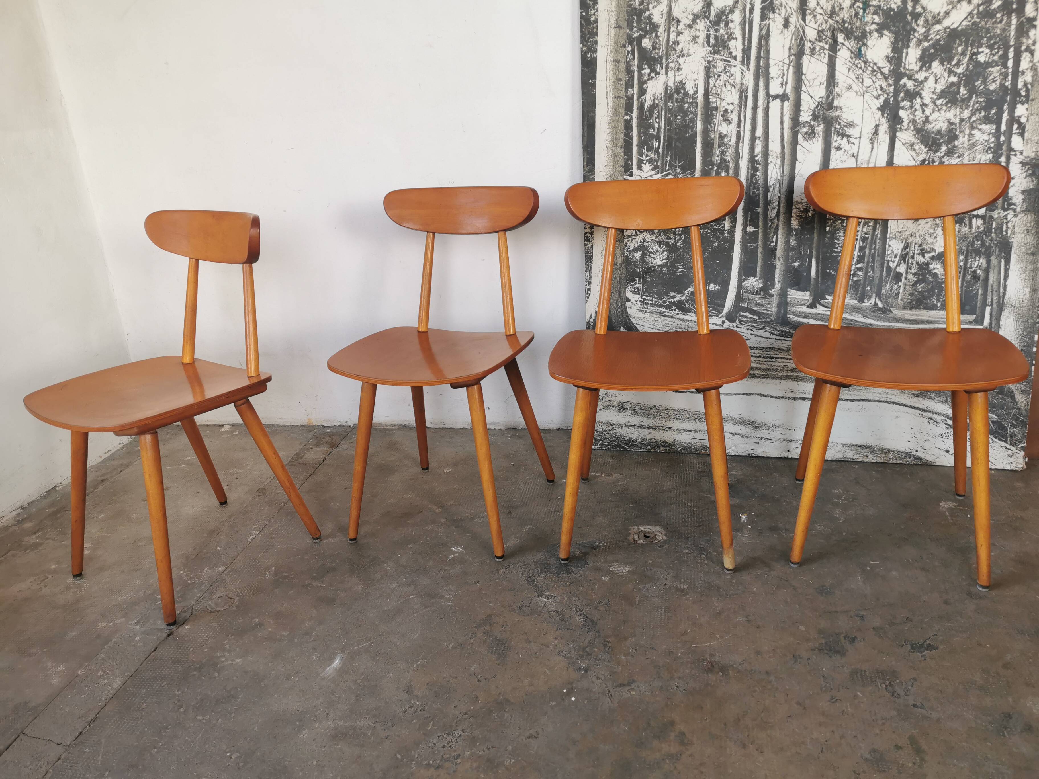 Set of 4 Hiller chairs, vintage 1960