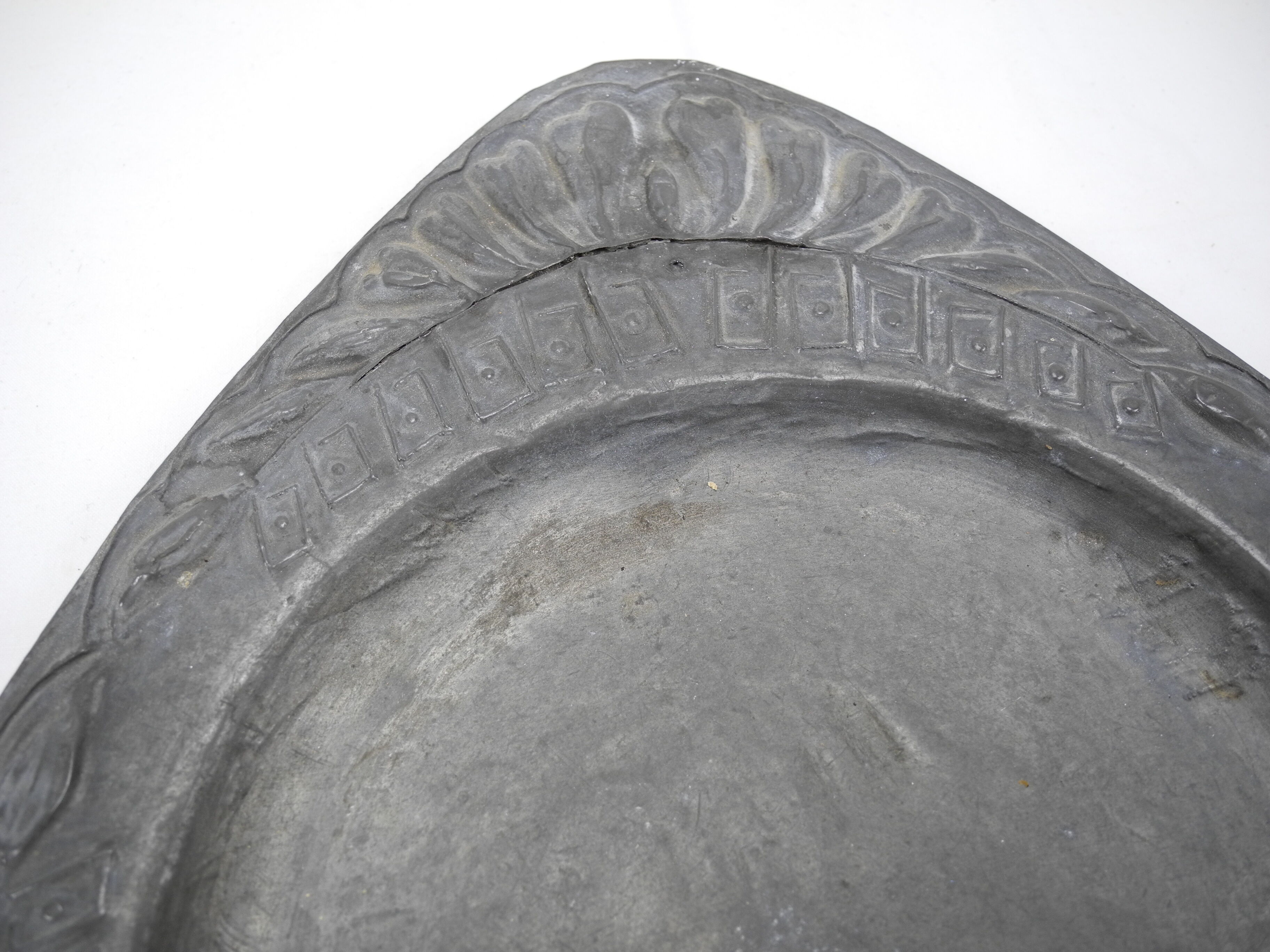 Old zinc flower pot saucer tin old zinc flower pot base