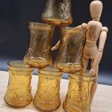 Set of 6 Italian ochre glasses