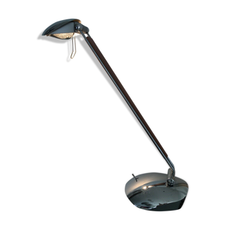 Lampe d’atelier Elau vintage chromée bras ressort flexible N• 8791 Industriel