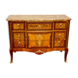 Commode Style Transition Louis XV marqueterie et bronze