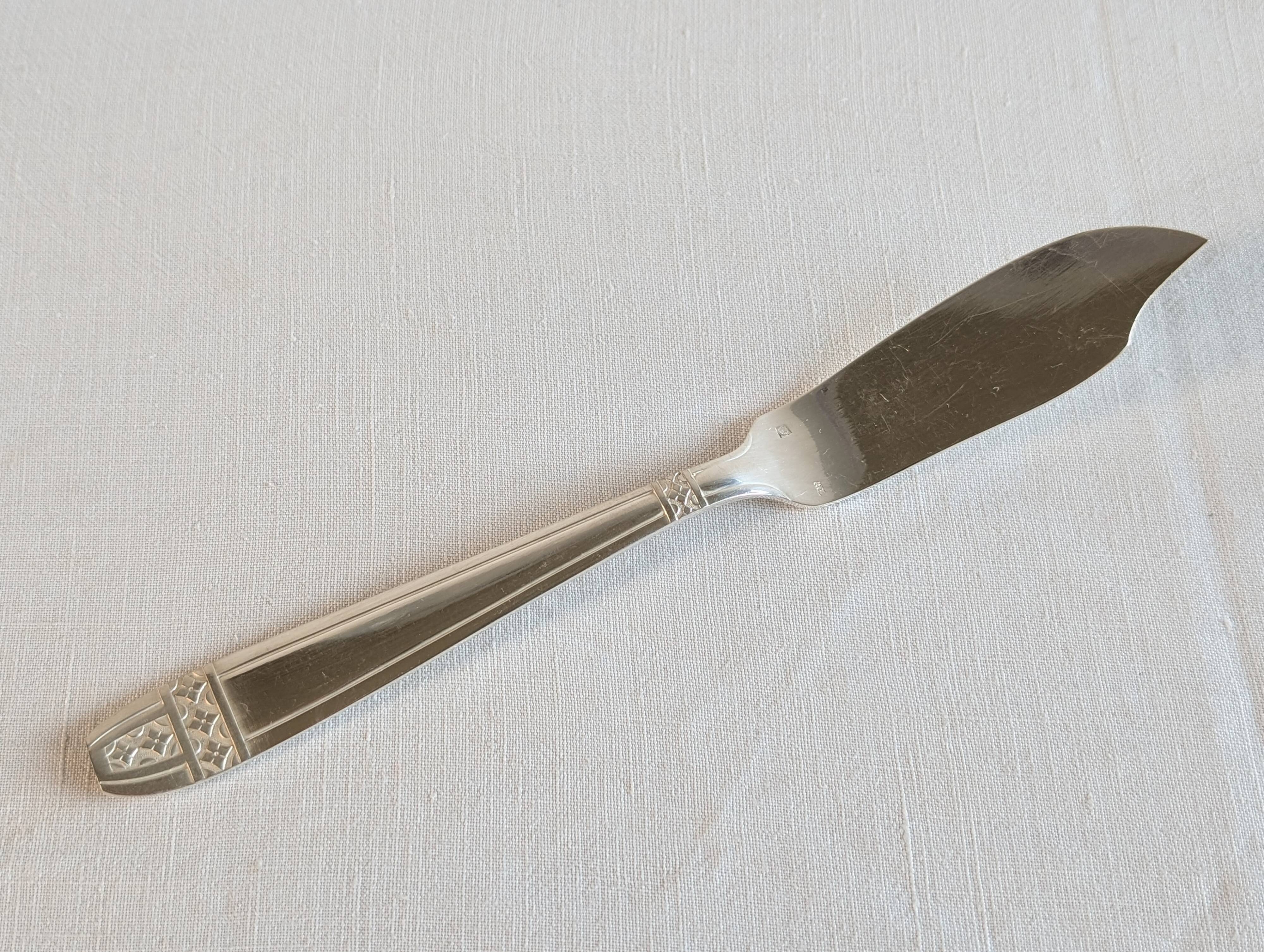 Art Deco silver-plated fish service