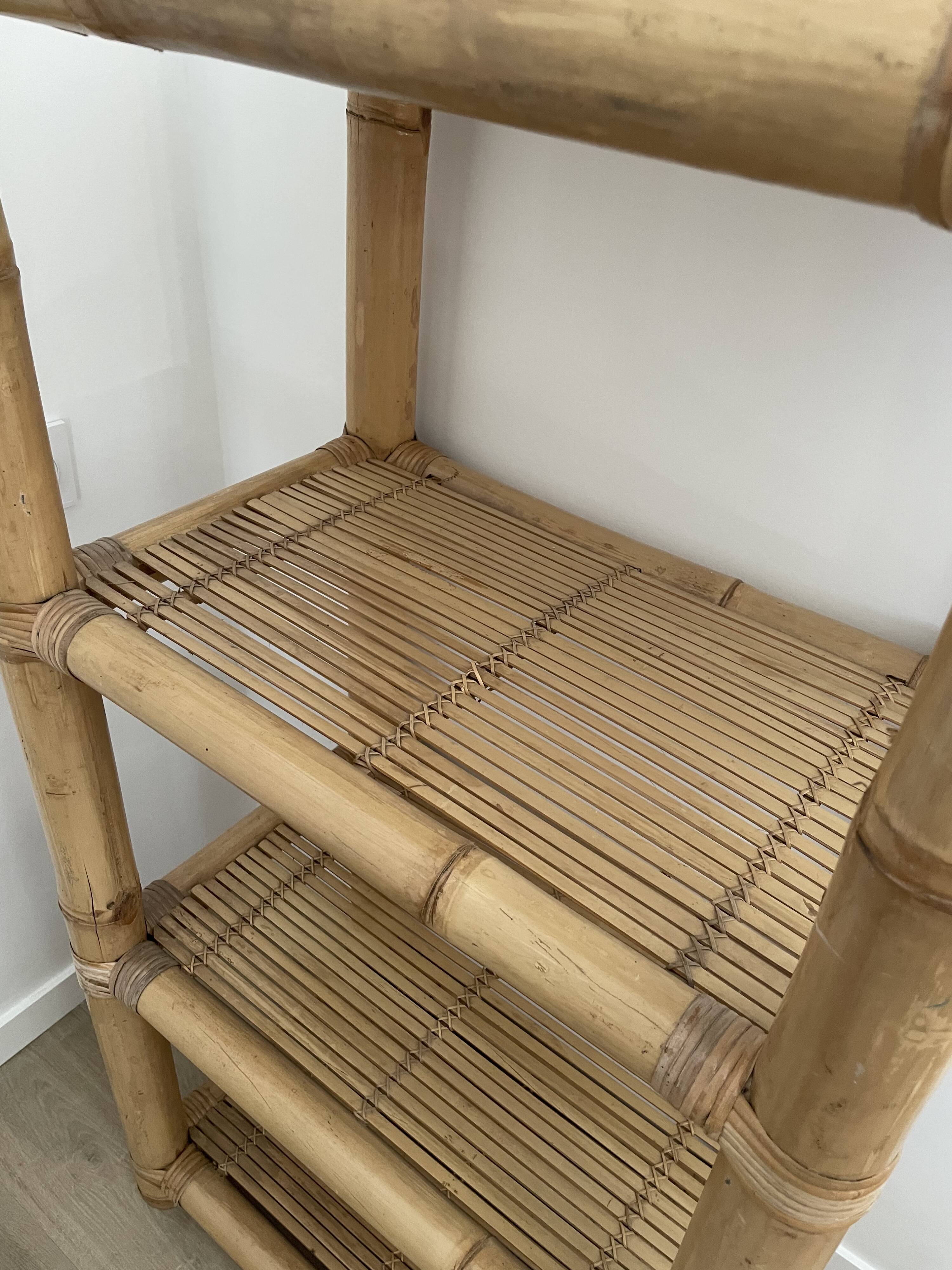 Vintage light bamboo shelf