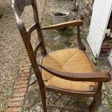 Set of 2 wooden armchairs and canage