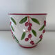 Decorative pot for cherries in earthenware
