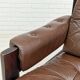 Scandinavian 2-seater sofa, original brown leather, 70s